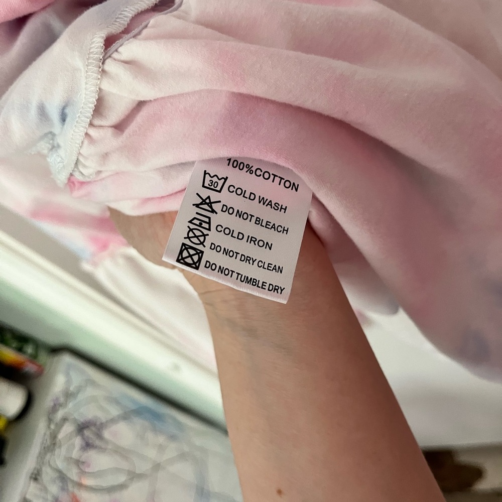 Ivy city Tie-Dye Ruffle Sleeve Maxi Dress - Pink & Blue (FLAWED) - Picture 7 of 9